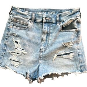American Eagle Curvy High Rise Shortie Jean Shorts Women's Size 4 New